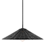 Meridian 20" Wide Pendant with Rattan Shade Matte Black