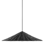 Meridian 35" Wide Pendant with Rattan Shade Matte Black