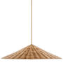 Meridian 35" Wide Pendant with Rattan Shade Natural Brass