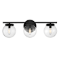 Meridian 3 Light 24" Wide Bathroom Vanity Light Matte Black
