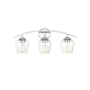 Meridian 3 Light 24" Wide Bathroom Vanity Light with Clear Glass Shades Chrome
