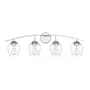 Meridian 4 Light 33" Wide Bathroom Vanity Light with Clear Glass Shades Chrome