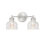 Meridian 2 Light 16" Wide Bathroom Vanity Light with Halophane Glass Shades Brushed Nickel