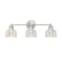 Meridian 3 Light 24" Wide Bathroom Vanity Light with Halophane Glass Shades Brushed Nickel
