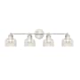 Meridian 4 Light 32" Wide Bathroom Vanity Light with Halophane Glass Shades Brushed Nickel