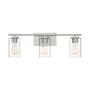 Meridian 3 Light 24" Wide Bathroom Vanity Light with Swirl Glass Shades Brushed Nickel