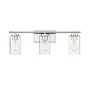 Meridian 3 Light 24" Wide Bathroom Vanity Light with Swirl Glass Shades Chrome