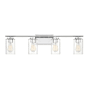 Meridian 4 Light 32" Wide Bathroom Vanity Light with Swirl Glass Shades Chrome