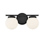 Meridian 2 Light 16" Wide Bathroom Vanity Light Matte Black