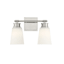 Meridian 2 Light 14" Wide Bathroom Vanity Light Brushed Nickel