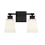 Meridian 2 Light 14" Wide Bathroom Vanity Light Matte Black