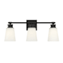 Meridian 3 Light 23" Wide Bathroom Vanity Light Matte Black