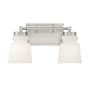 Meridian 2 Light 15" Wide Bathroom Vanity Light Brushed Nickel
