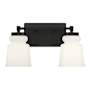 Meridian 2 Light 15" Wide Bathroom Vanity Light Matte Black