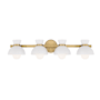 Meridian 4 Light 34" Wide Vanity Light Natural Brass