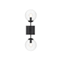 Meridian 2 Light 20" Tall Wall Sconce Black