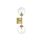 Meridian 2 Light 20" Tall Wall Sconce Natural Brass