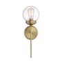Meridian Single Light 18" Tall Wall Sconce Natural Brass