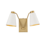 Meridian 2 Light 11" Tall Wall Sconce White / Natural Brass