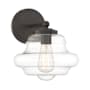 Meridian 10" Tall Wall Sconce with a clear glass specialty shade Oil Rubbed Bronze