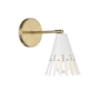 Meridian 9" Tall Wall Sconce White / Natural Brass