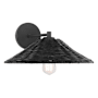 Meridian 8" Tall Wall Sconce with Rattan Shade Matte Black