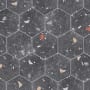 Merola Tile Sonar - 9" x 10" Hexagon Floor and Wall Tile - Glossy, Matte Visual - Sold by Carton (11.5 SF/Carton) Black