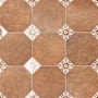 Merola Tile Degas - 9" x 9" Mosaic Floor and Wall Tile - Glossy, Matte, Satin Visual - Sold by Carton (11.2 SF/Carton) Cotto with White Deco