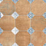 Merola Tile Degas - 9" x 9" Mosaic Floor and Wall Tile - Glossy, Matte, Satin Visual - Sold by Carton (11.2 SF/Carton) Teja with Blue Deco