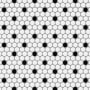 Merola Tile Metro Penny - 1" x 1" Circle Penny Floor and Wall Mosaic Tile - Textured Tile Visual - Sold by Carton (8 SF/Carton) White / Black Dot
