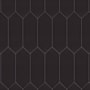 Merola Tile Kite - 4" x 12" Hexagon Wall Tile - Glossy Visual - Sold by Carton (11.2 SF/Carton) Black