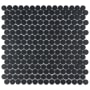 Merola Tile Hudson Penny Round - 1" x 1" Circle Penny Floor and Wall Mosaic Tile - Glossy Tile Visual - Sold by Carton (10.5 SF/Carton) Black