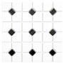 Merola Tile Oxford - 11" x 11" Specialty Dot-Mounted Floor and Wall Mosaic Tile - Textured Porcelain Visual - Sold by Carton (9.2 SF/Carton) White / Black