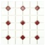 Merola Tile Oxford - 11" x 11" Specialty Dot-Mounted Floor and Wall Mosaic Tile - Textured Porcelain Visual - Sold by Carton (9.2 SF/Carton) White / Maroon