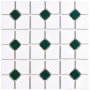Merola Tile Oxford - 11" x 11" Specialty Dot-Mounted Floor and Wall Mosaic Tile - Textured Porcelain Visual - Sold by Carton (9.2 SF/Carton) White / Green