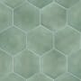 Merola Tile Matter - 8" x 9" Hexagon Floor and Wall Tile - Glossy, Matte Visual - Sold by Carton (3.8 SF/Carton) Green