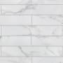 Merola Tile Tinos - 3" x 17" Rectangle Floor and Wall Tile - Glossy Visual - Sold by Carton (12 SF/Carton) White