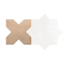 Merola Tile Argile Star - 7" x 14" Specialty Floor and Wall Tile - Glossy, Textured Visual - Sold by Carton (0.72 SF/Carton) Bianco with Cotto Cross