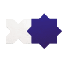 Merola Tile Argile Star - 7" x 14" Specialty Floor and Wall Tile - Glossy, Textured Visual - Sold by Carton (0.72 SF/Carton) Blu with Bianco Cross