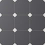 Merola Tile Vaudeville Octagon - 8" x 8" Geometric Floor and Wall Tile - Matte Visual - Sold by Carton (11.25 SF/Carton) Antracita with Taco Nacar