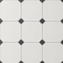 Merola Tile Vaudeville Octagon - 8" x 8" Geometric Floor and Wall Tile - Matte Visual - Sold by Carton (11.25 SF/Carton) Nacar with Taco Antracita