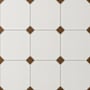 Merola Tile Vaudeville Octagon - 8" x 8" Geometric Floor and Wall Tile - Matte Visual - Sold by Carton (11.25 SF/Carton) Nacar with Taco Marron