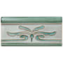 Merola Tile Novecento Cenefa 5" x 3" Matte Ceramic Thin-Set Tile Decorative Accent - Sold by Piece (0.43 LF/Piece) Aguamarina