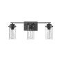 Millennium Lighting Serena 3 Light 22" Wide Vanity Light with Clear Glass Shades Matte Black