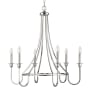 Millennium Lighting Artemis 6 Light 30" Wide Taper Candle Style Chandelier Polished Nickel