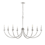 Millennium Lighting Huxley 8 Light 52" Wide Taper Candle Style Chandelier Polished Nickel
