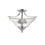 Millennium Lighting Natalie 3 Light 19" Wide Semi-Flush Ceiling Fixture Satin Nickel