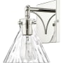 Millennium Lighting Barlon 9" Tall Bathroom Sconce with Water Glass Shade Polished Nickel