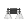 Millennium Lighting Barlon 2 Light 16" Wide Vanity Light with Water Glass Shades Matte Black