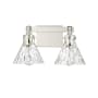 Millennium Lighting Barlon 2 Light 16" Wide Vanity Light with Water Glass Shades Polished Nickel